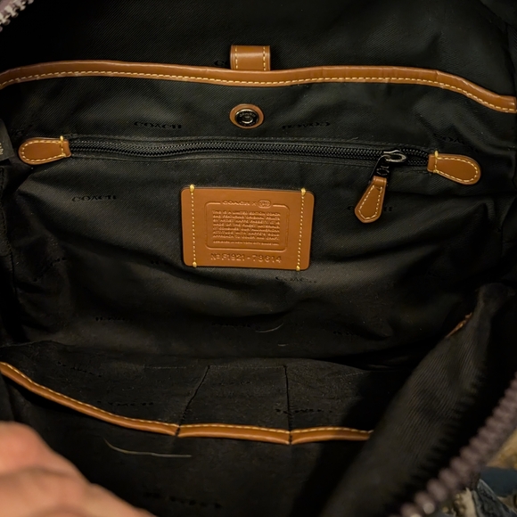 Coach BackPack, Green Army Camouflage with Orange and Purple Accents - Picture 4 of 6